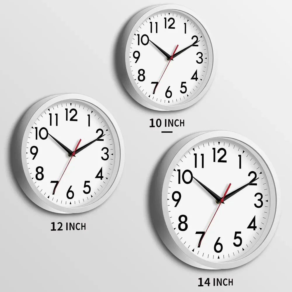 Wall Clock Modern Battery Operated 10 Inch Simpel Silent Non Ticking Decorative
